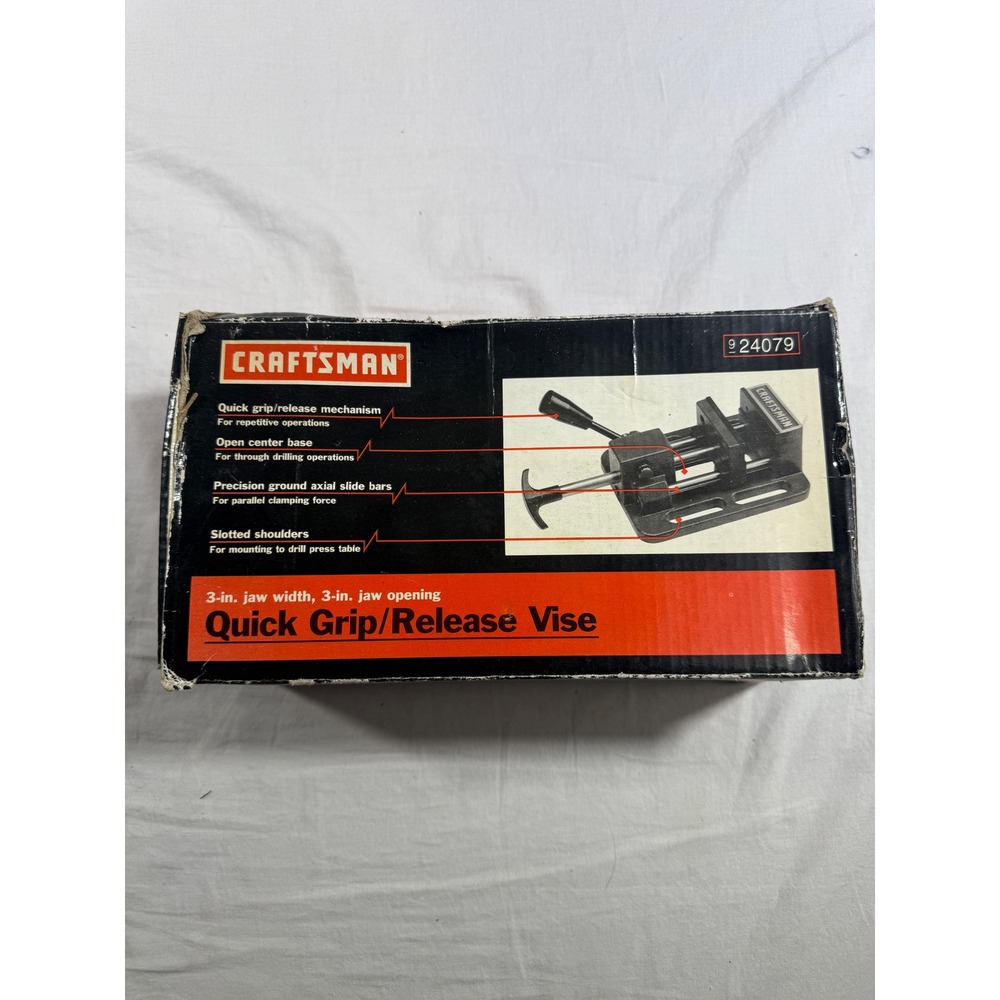 Craftsman Quick Grip/Release Vise 3" Black NEW 9-24079 PREOWNED